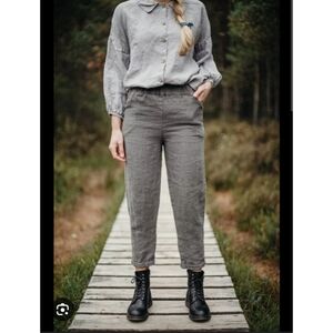 La Petite Alice cottagecore heavy linen  pants blue